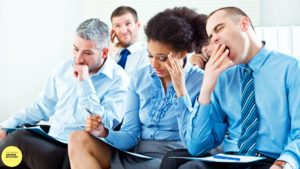 audience yawning or looking bored