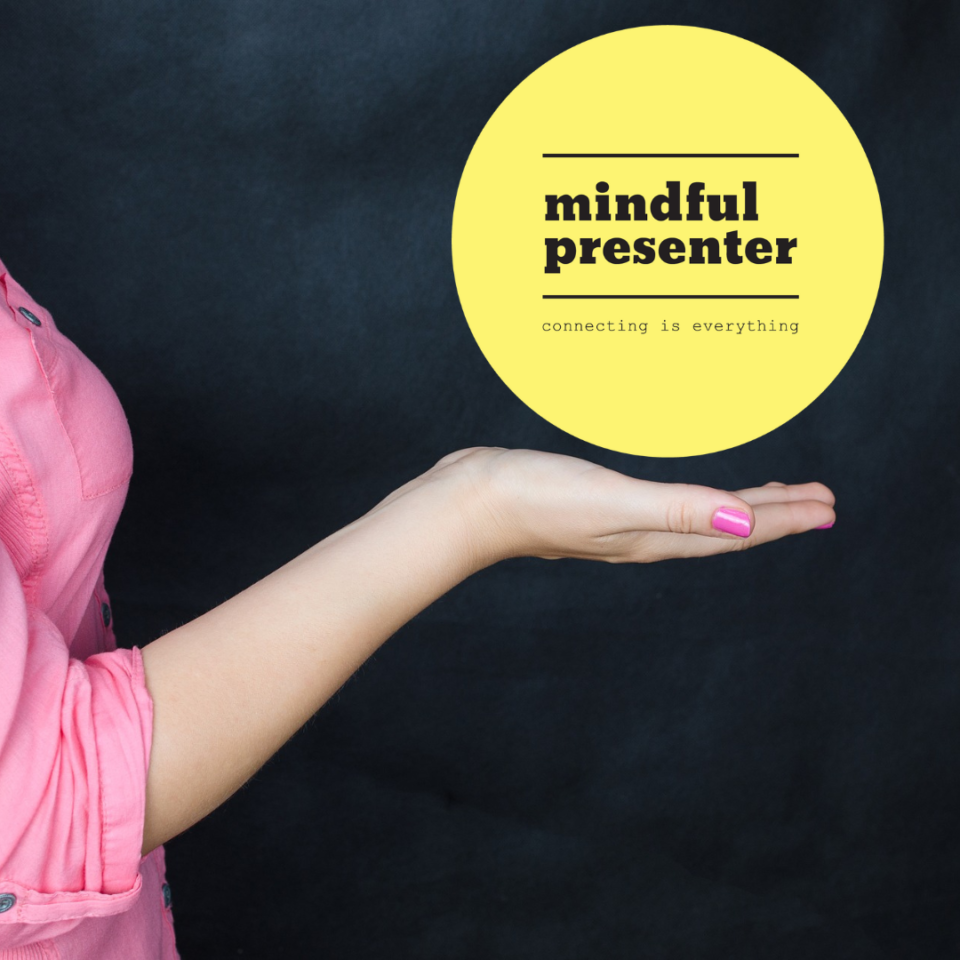Hand holding mindful presenter logo