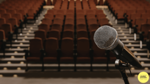 Empty auditorium with microphone