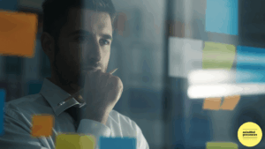 man in shirt and tie thinking