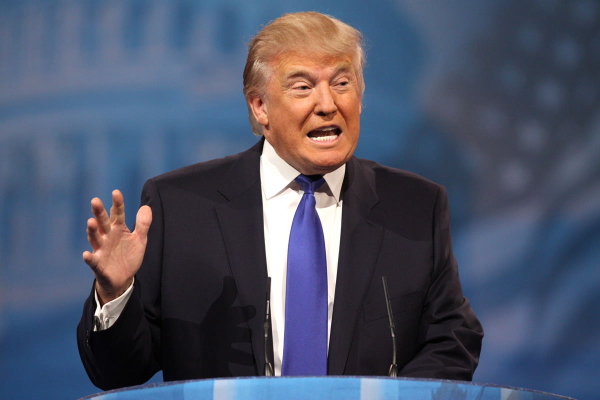 donald trump speaking at a lectern