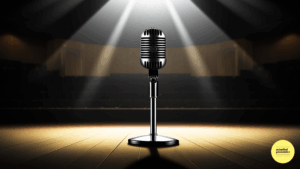 microphone under spotlight