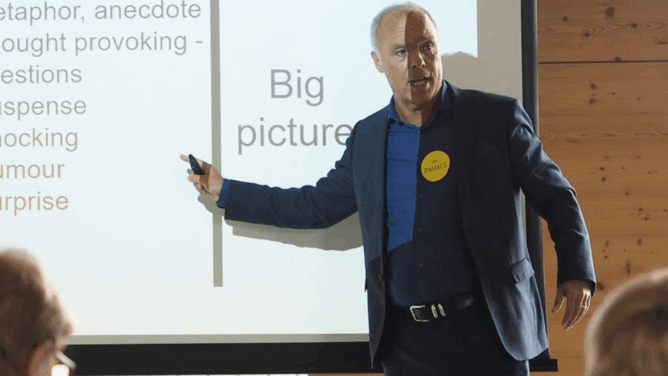 Maurice DeCastro, founder of Mindful Presenter Ltd, presenting