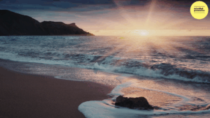 Ocean wave in sunrise