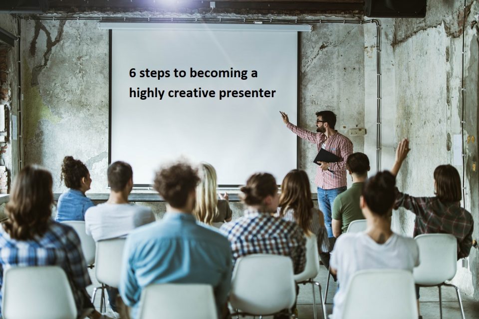 creative presenter with audience