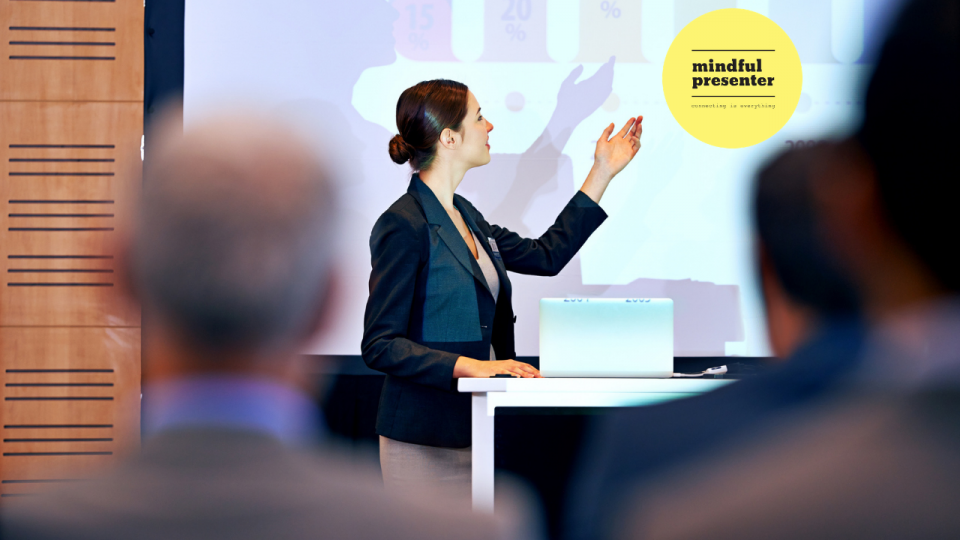 woman presenting using powerpoint