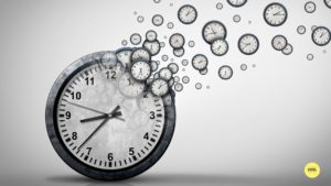 one large clock and lots of small clocks coming out of it