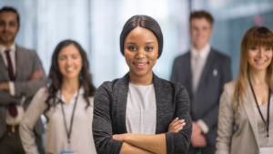 black woman leading from front