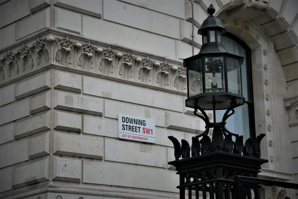 Street sign of 10 downing street
