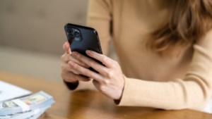 woman using mobile phone