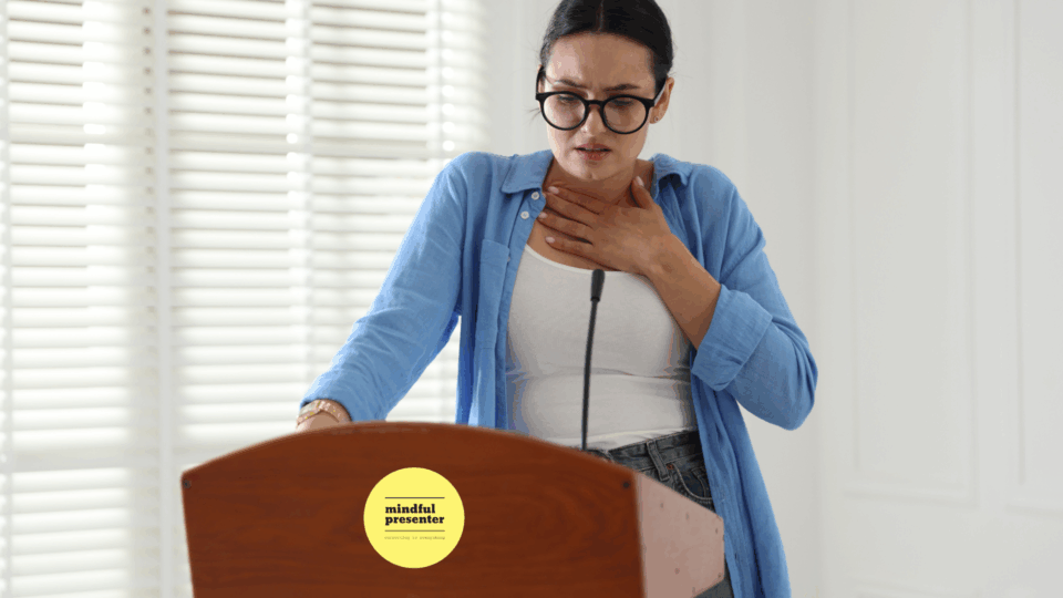 woman presenting looking nervous