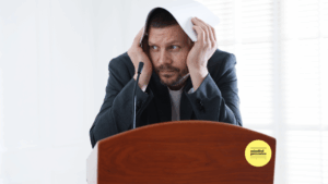 man scared of public speaking