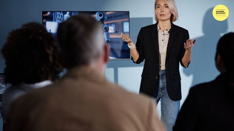 Woman presenting in a meeting